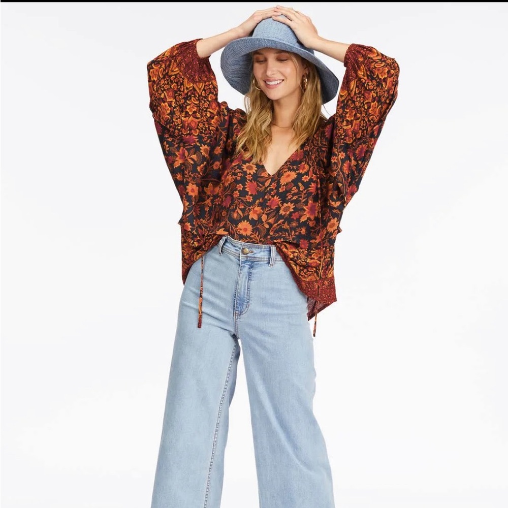 Billabong | Peace & Love Long Sleeve Blouse for Women | Black M